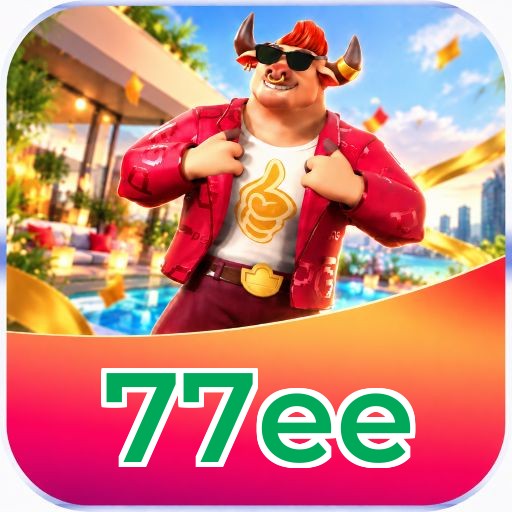 Interface da plataforma 77ee mostrando slots populares e bônus de boas-vindas